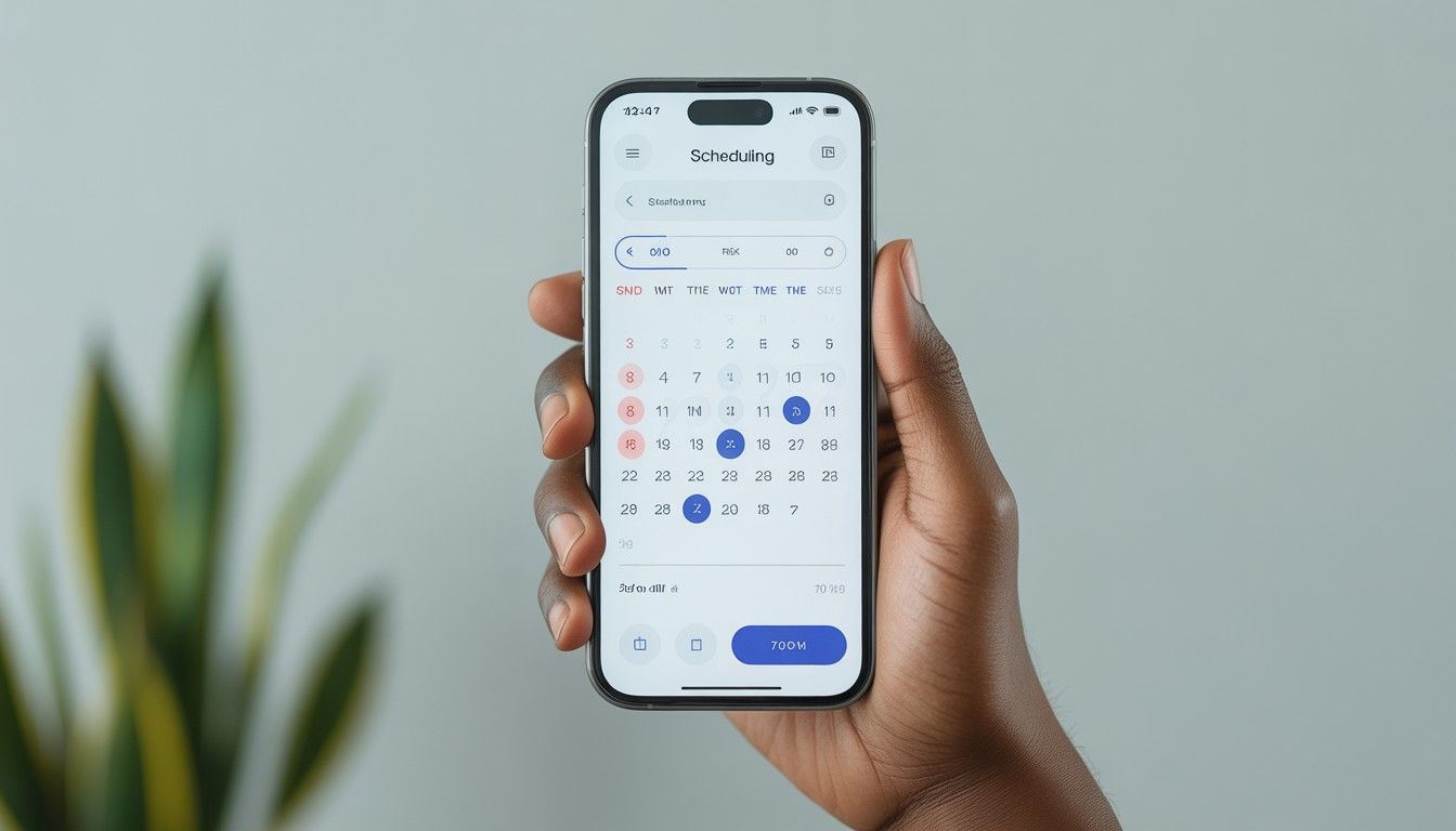 Choosing service date and time through simple online scheduling