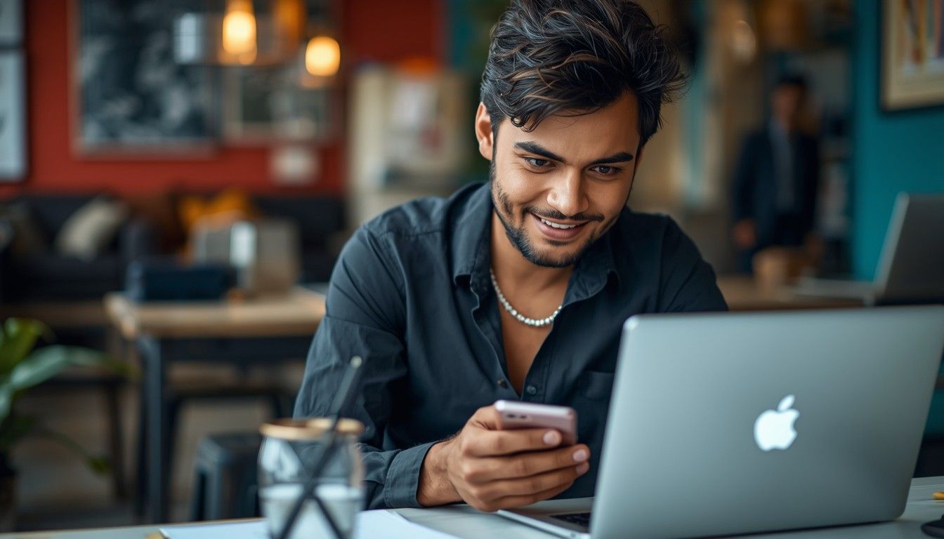 Busy business owner relying on social media management service