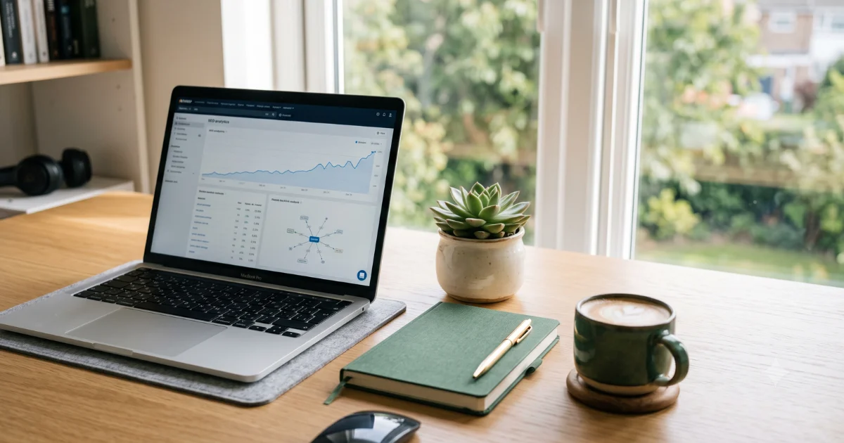 Off page SEO backlink network connecting trusted websites to one authority hub